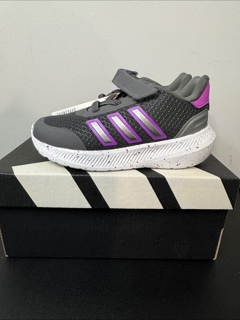 adidas X_PLRPATH Kids Gray and Purple Sneakers Toddler 8K New NIB